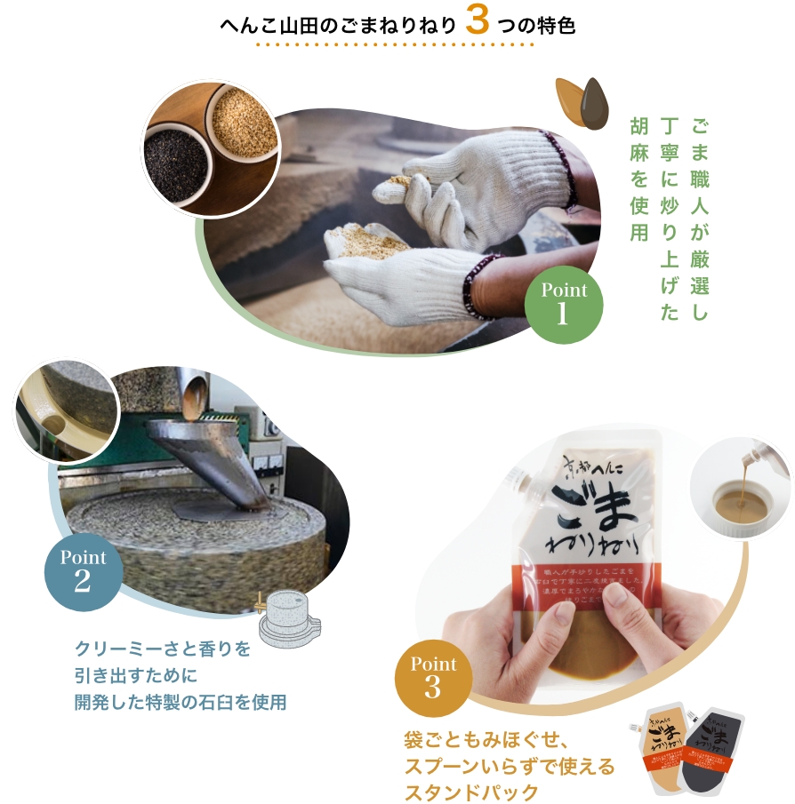 へんこ山田のごまねりねり３つの特色